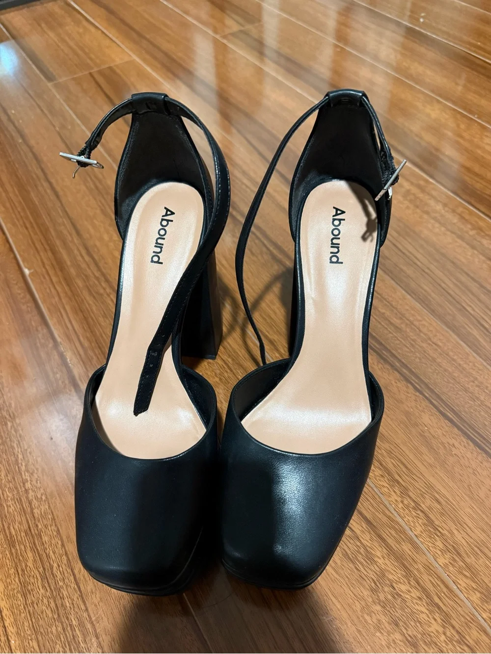 Abound Black Platform Block Heel Ankle-Strap Pumps